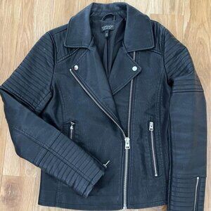 Topshop Moto faux leather bomber jacket - XS size 2 small women’s